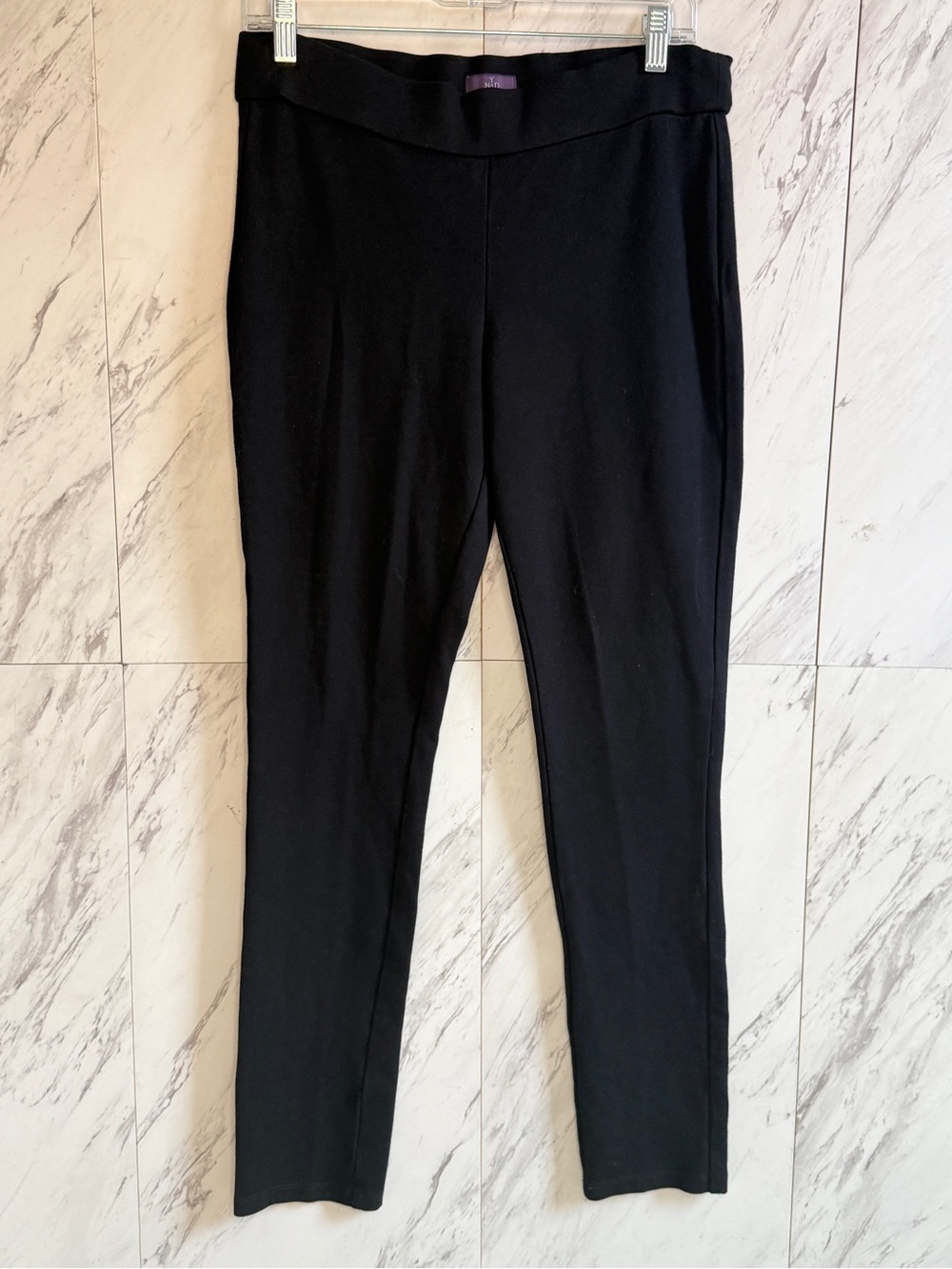 NYDJ Lift Tuck Black Ponte Pull On Leggings Womens 8 Slimming Stretch Pants